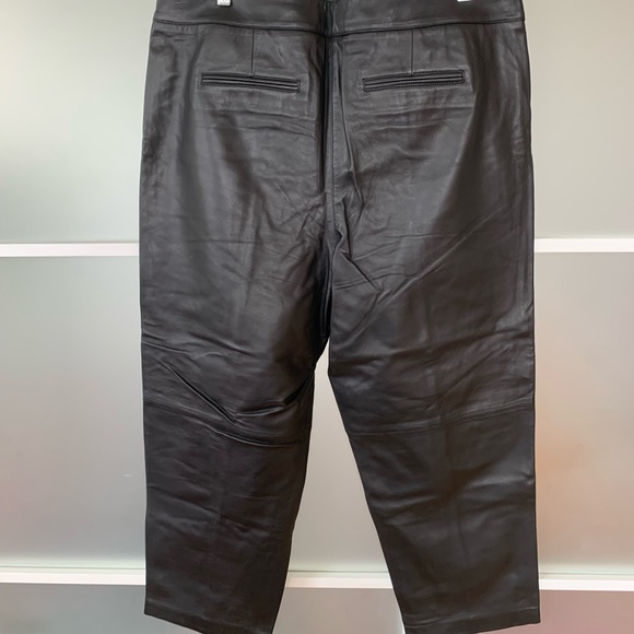 Super soft black leather ankle pants with functional front pockets. NWT. 16W - Picture 5 of 6